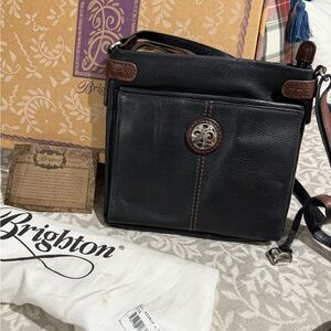 Brighton Black and Brown Crossbody Handbag Purse